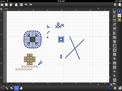 Backstitches/Fractional Stitches on StitchSketch